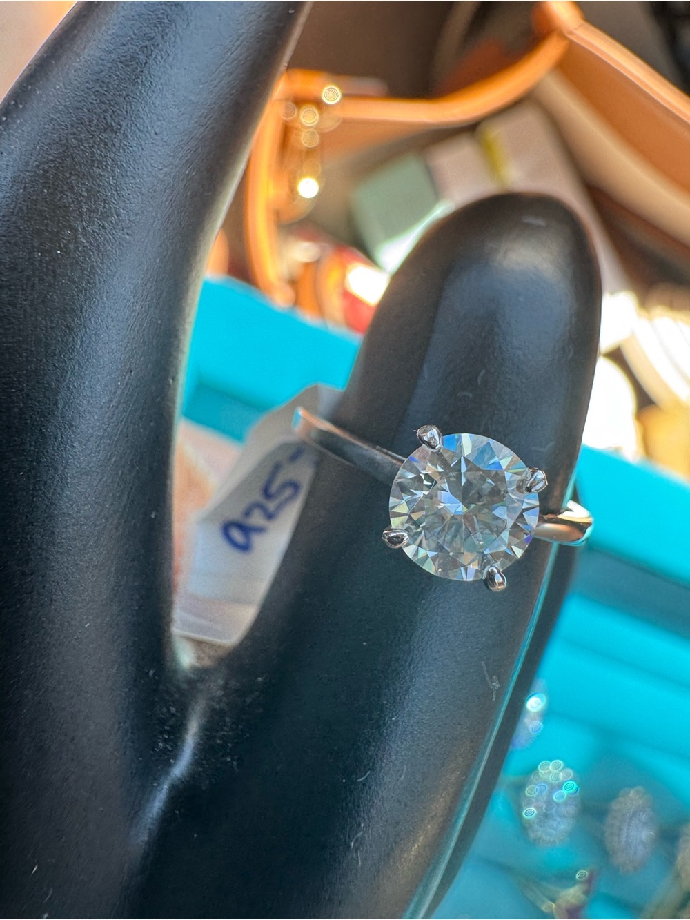 925 Sterling Silver Round Solitaire Ring with AAACZ -stamped acid tested